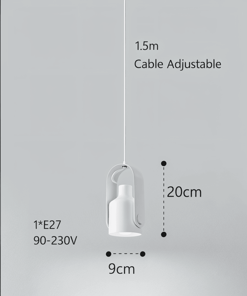 Lampa wisząca metalowa regulowana z detalem drewnianym