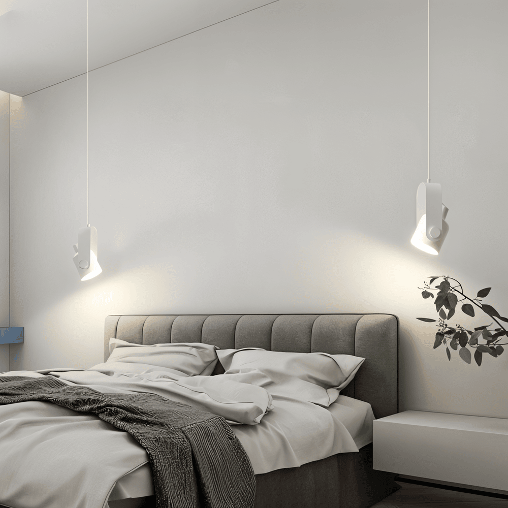 Lampa wisząca metalowa regulowana z detalem drewnianym