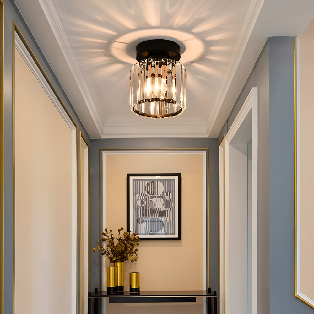 Lampa sufitowa z kryształami E27 minimalistyczna