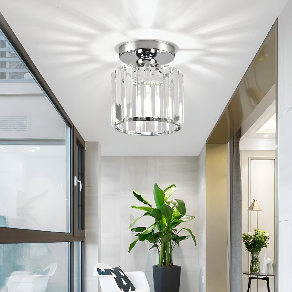 Lampa sufitowa z kryształami E27 minimalistyczna