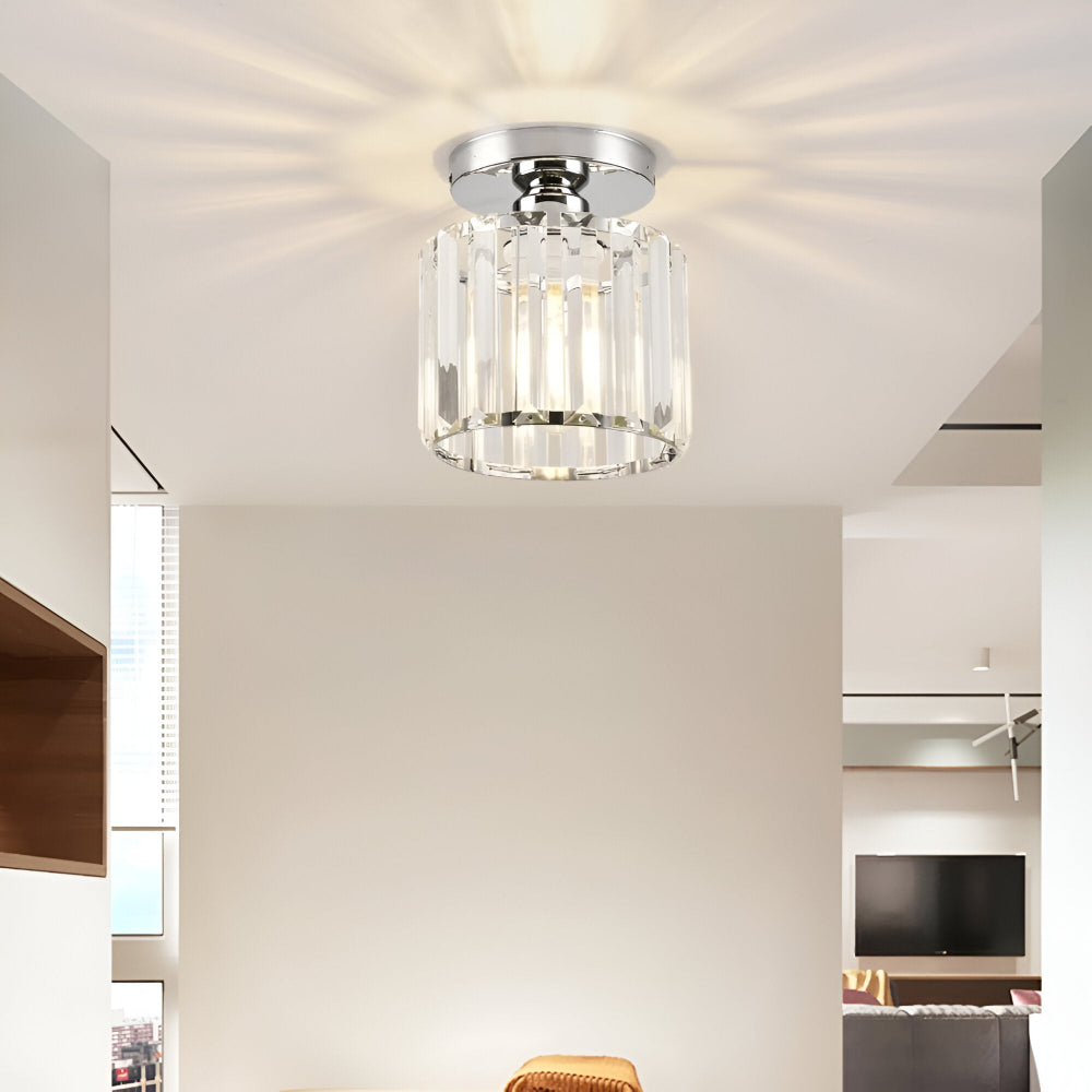 Lampa sufitowa z kryształami E27 minimalistyczna