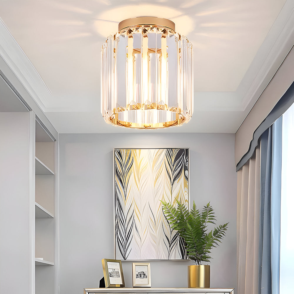 Lampa sufitowa z kryształami E27 minimalistyczna