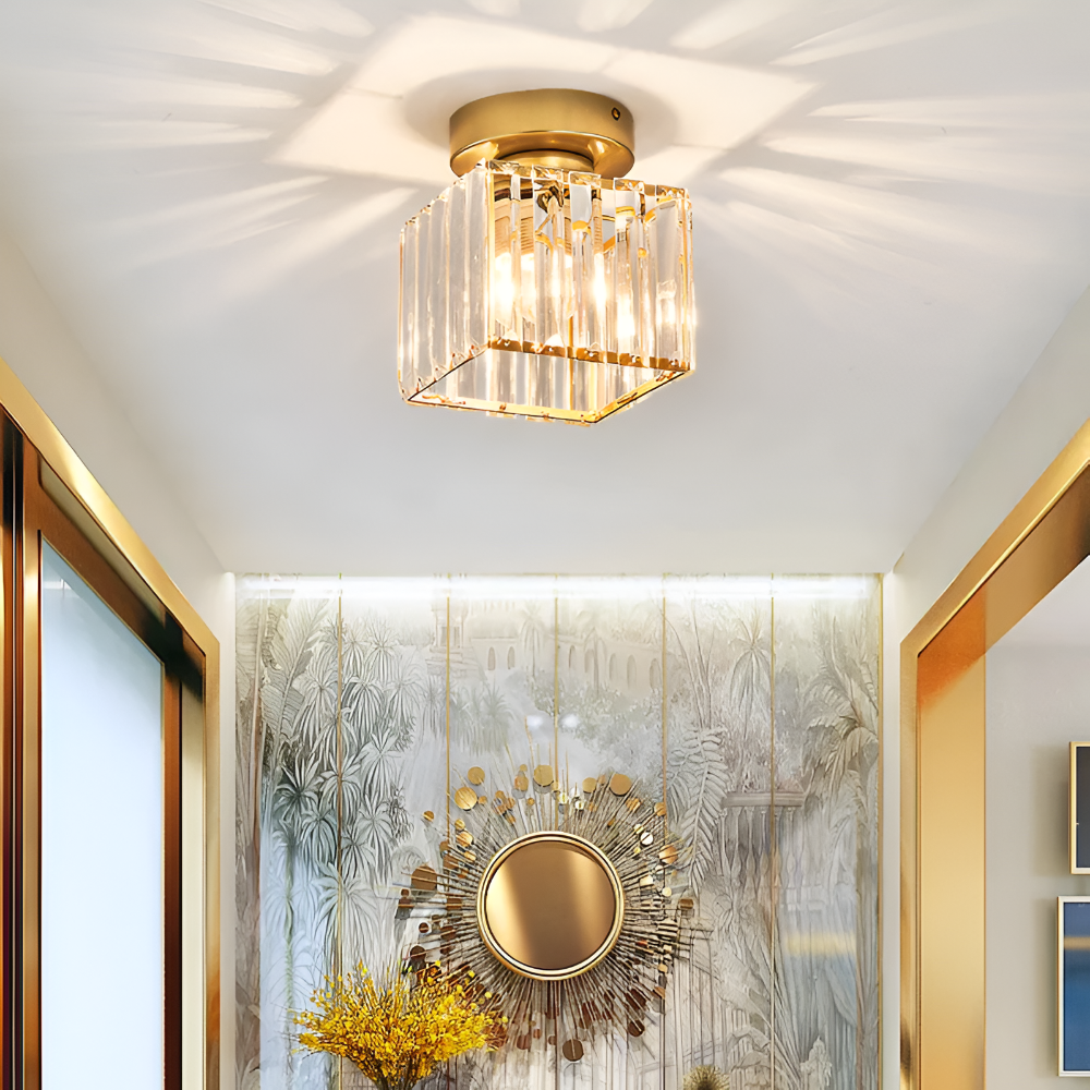 Lampa sufitowa z kryształami E27 minimalistyczna