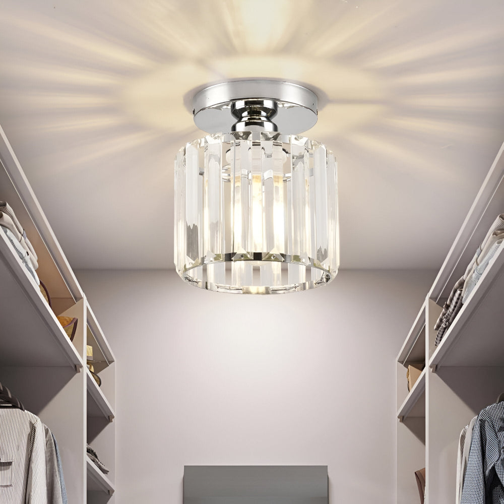 Lampa sufitowa z kryształami E27 minimalistyczna