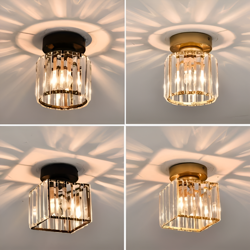 Lampa sufitowa z kryształami E27 minimalistyczna