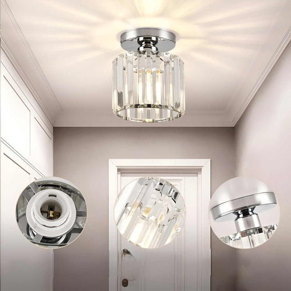 Lampa sufitowa z kryształami E27 minimalistyczna