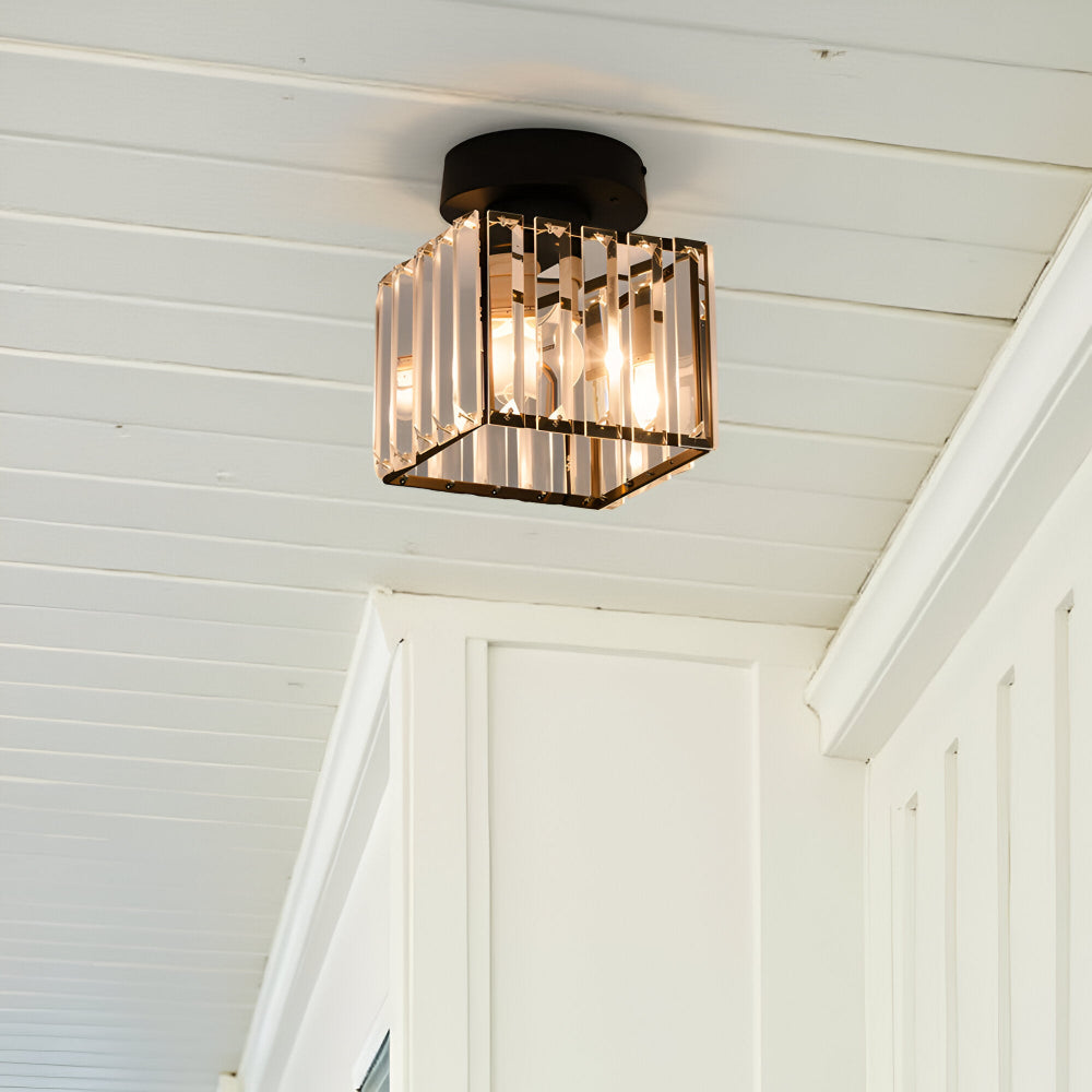 Lampa sufitowa z kryształami E27 minimalistyczna