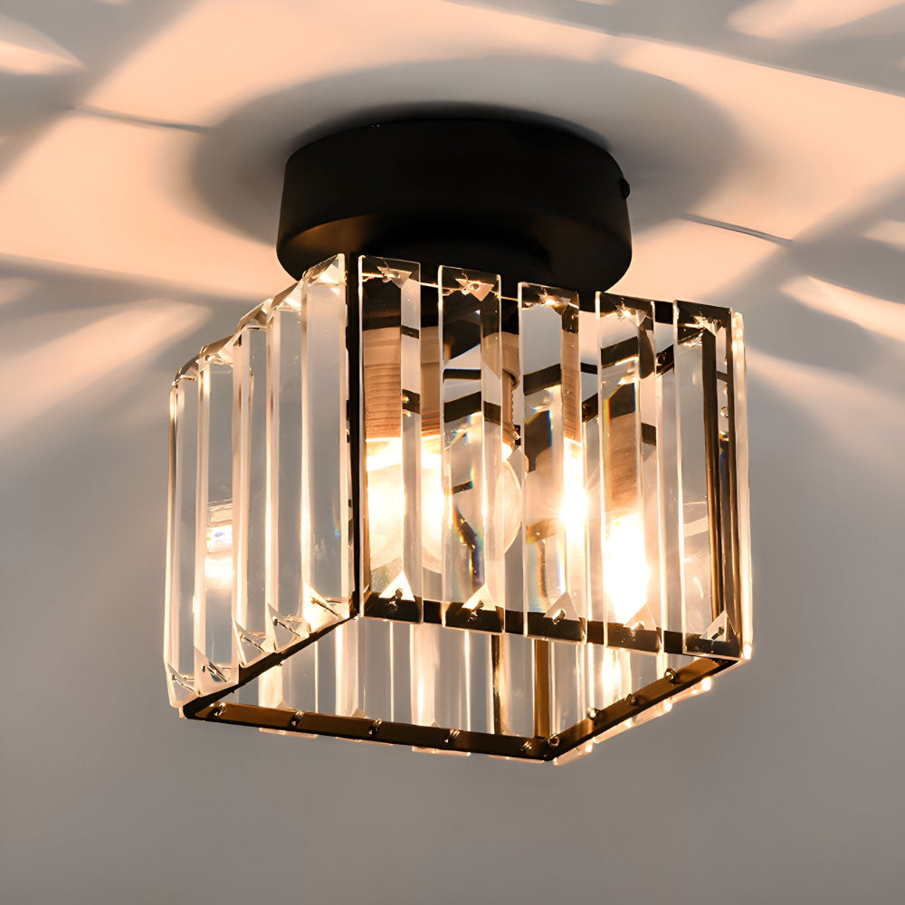 Lampa sufitowa z kryształami E27 minimalistyczna