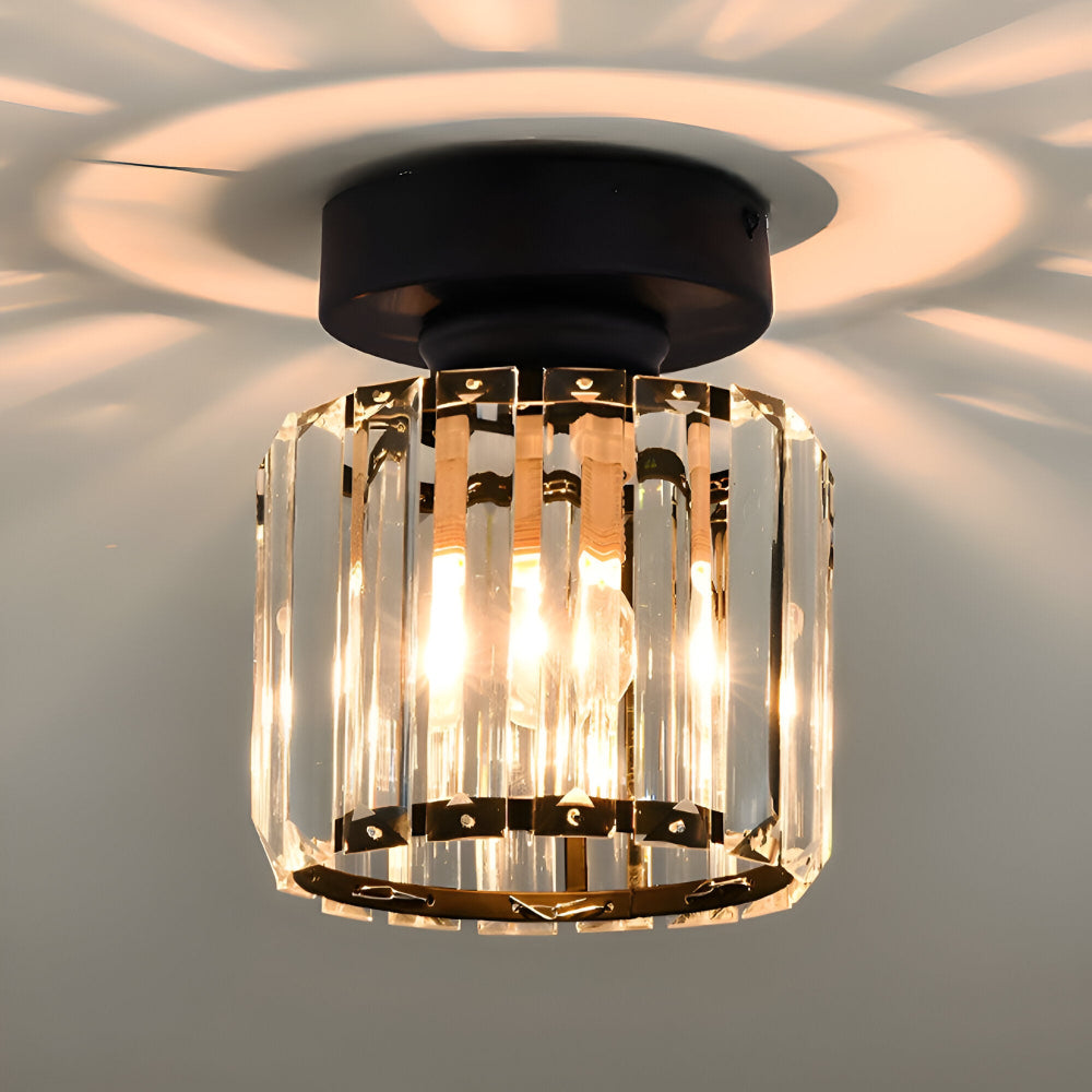 Lampa sufitowa z kryształami E27 minimalistyczna
