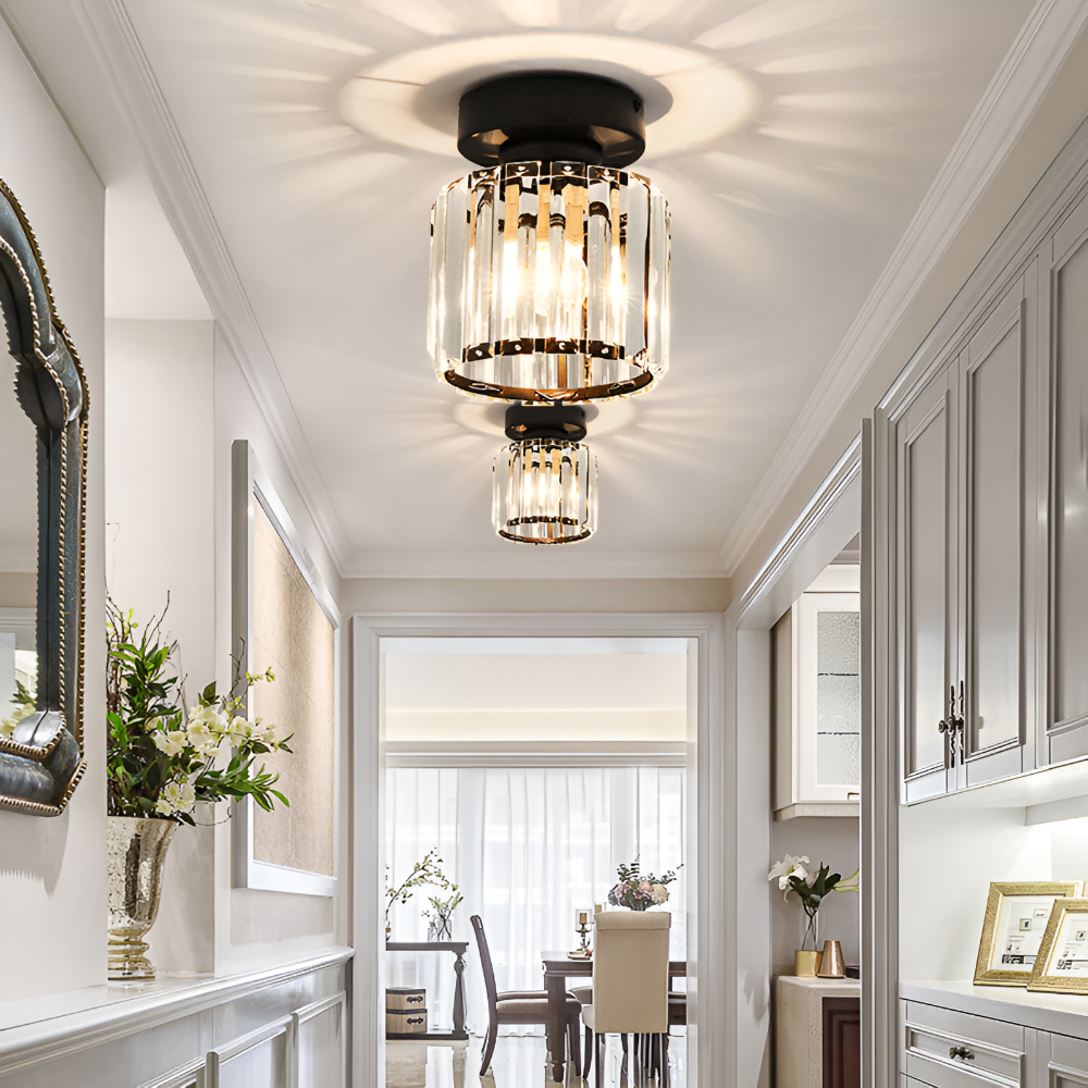 Lampa sufitowa z kryształami E27 minimalistyczna
