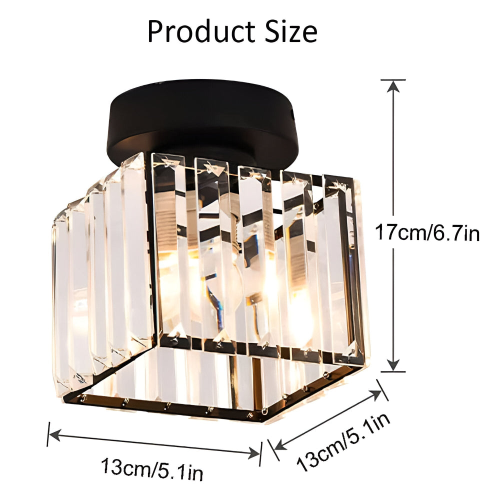 Lampa sufitowa z kryształami E27 minimalistyczna