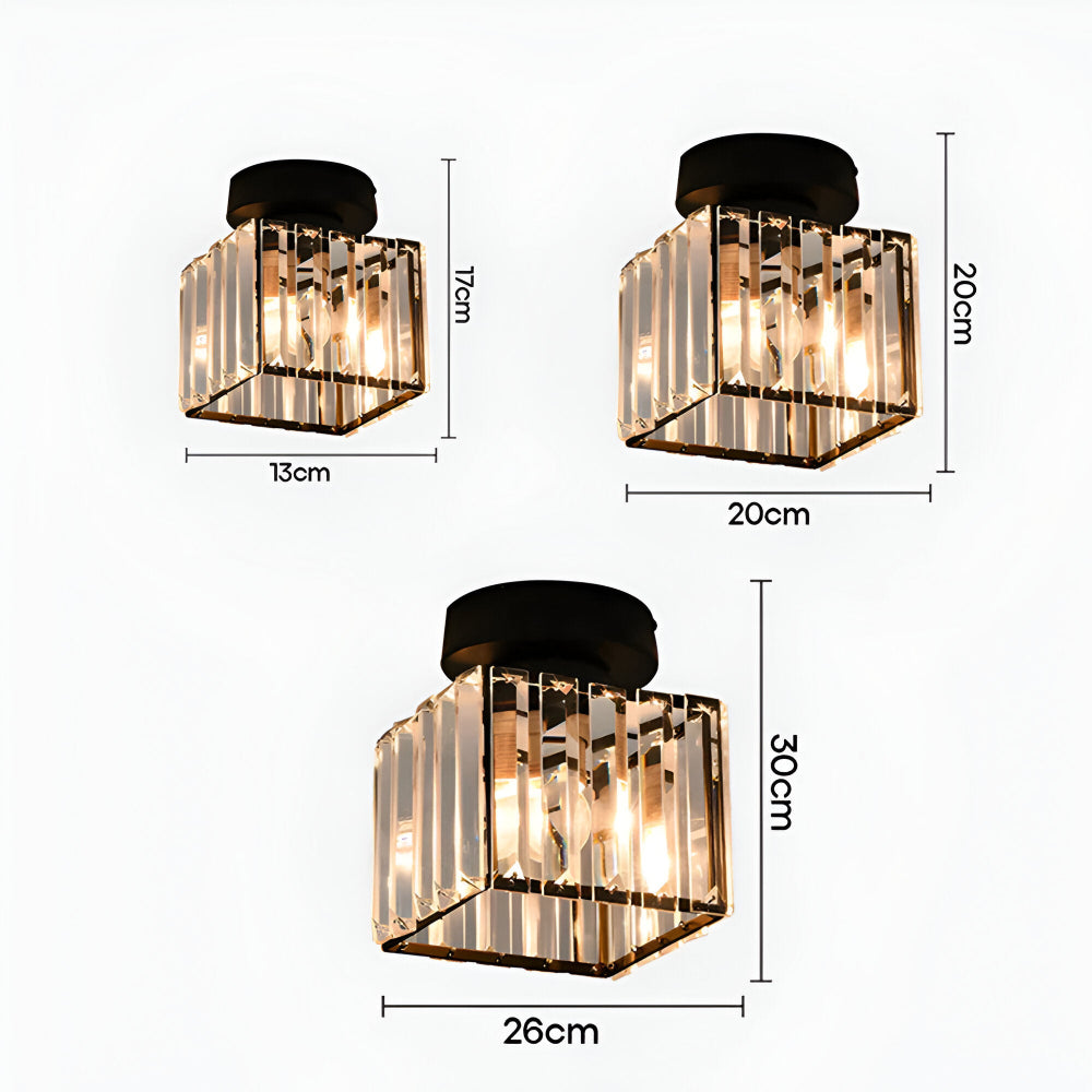 Lampa sufitowa z kryształami E27 minimalistyczna