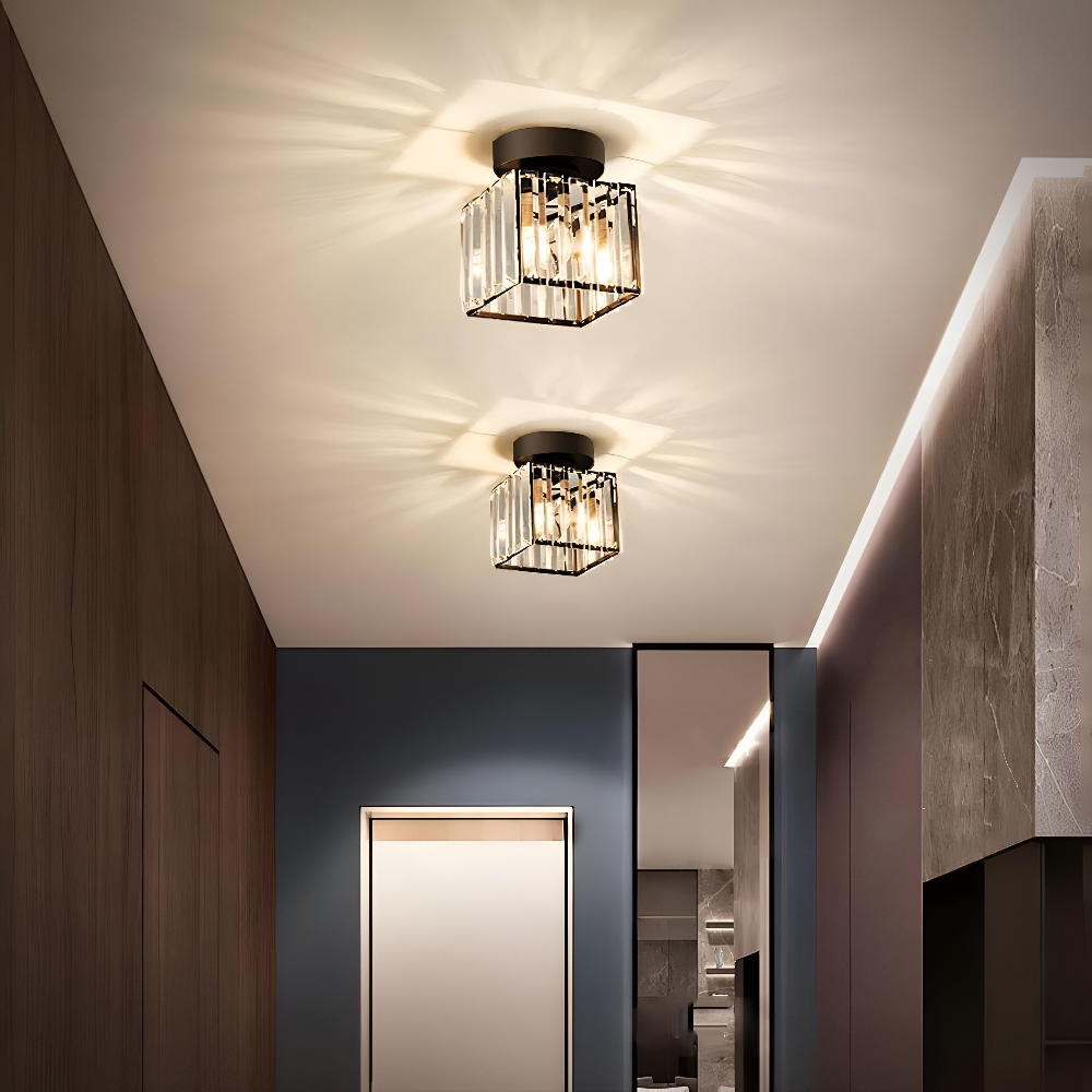 Lampa sufitowa z kryształami E27 minimalistyczna