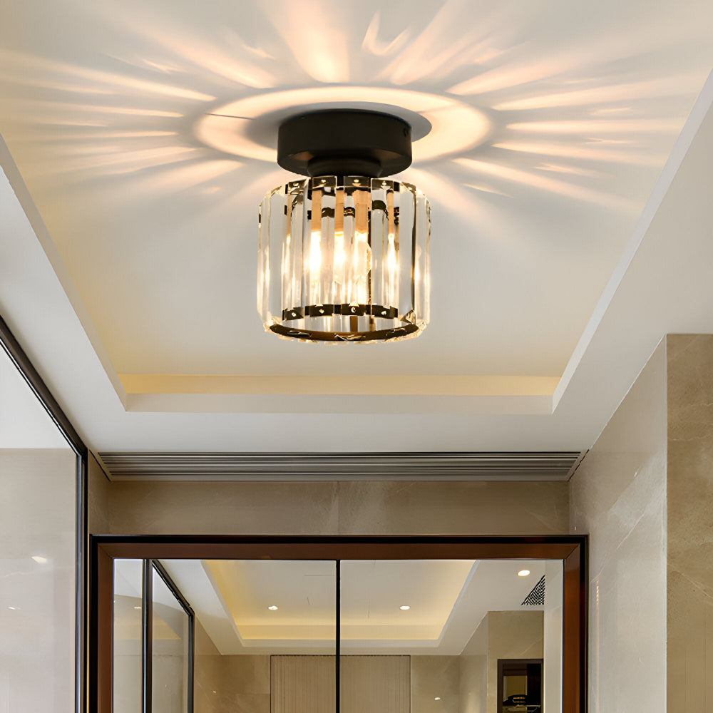 Lampa sufitowa z kryształami E27 minimalistyczna