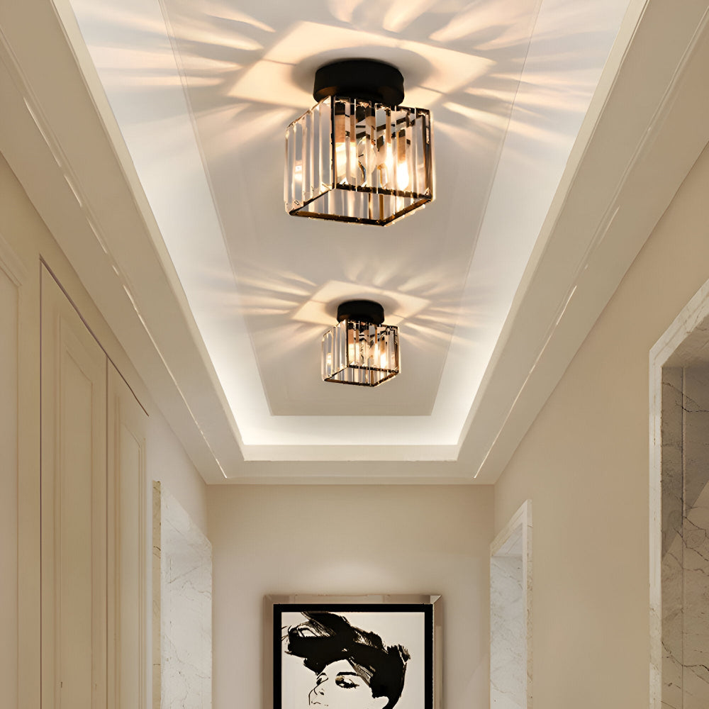 Lampa sufitowa z kryształami E27 minimalistyczna