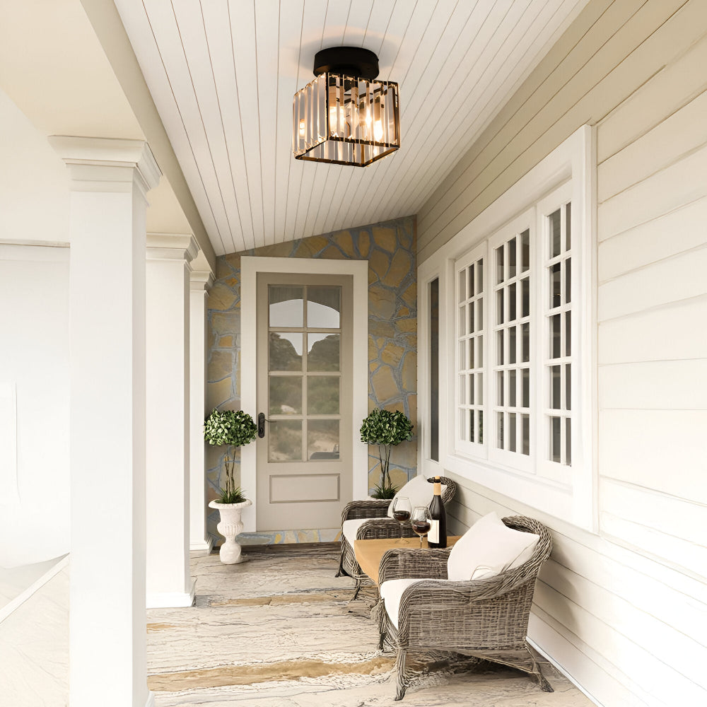 Lampa sufitowa z kryształami E27 minimalistyczna