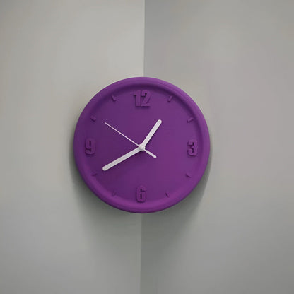 Cichy zegar ścienny narożny 3D minimalistyczny 30 cm