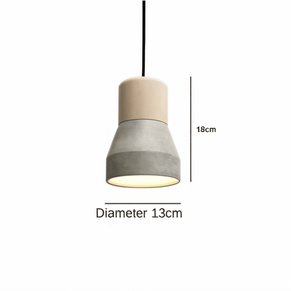 Lampa sufitowa z betonu i drewna do nowoczesnych wnętrz