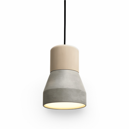 Lampa sufitowa z betonu i drewna do nowoczesnych wnętrz