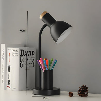 Lampa biurkowa LED z uchwytem na długopisy – nowoczesna, regulowana, 3 barwy światła