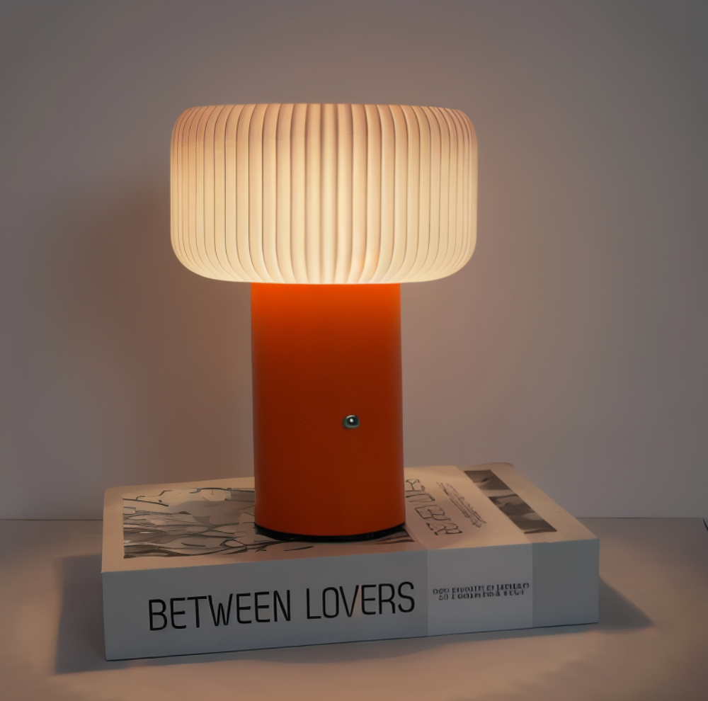 Lampa stołowa LED grzybek – dekoracyjna, kolorowe światło, styl retro