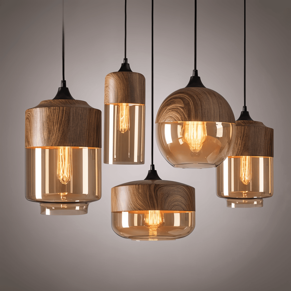 Lampa wisząca szklana retro nowoczesna regulowana