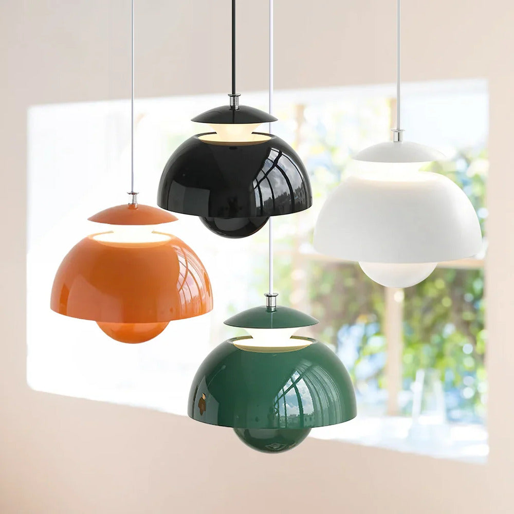 Metalowa lampa wisząca kwiat retro do kuchni i salonu
