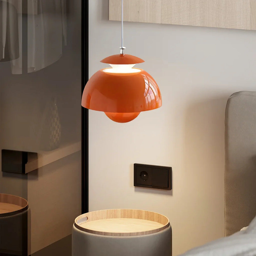 Metalowa lampa wisząca kwiat retro do kuchni i salonu