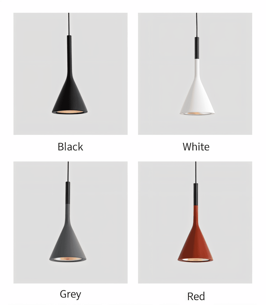 Nowoczesna lampa wisząca stożkowa do kuchni