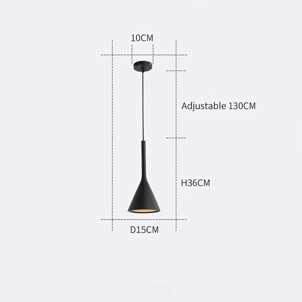 Nowoczesna lampa wisząca stożkowa do kuchni