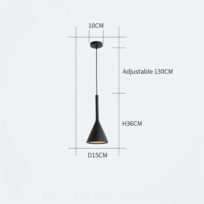Nowoczesna lampa wisząca stożkowa do kuchni