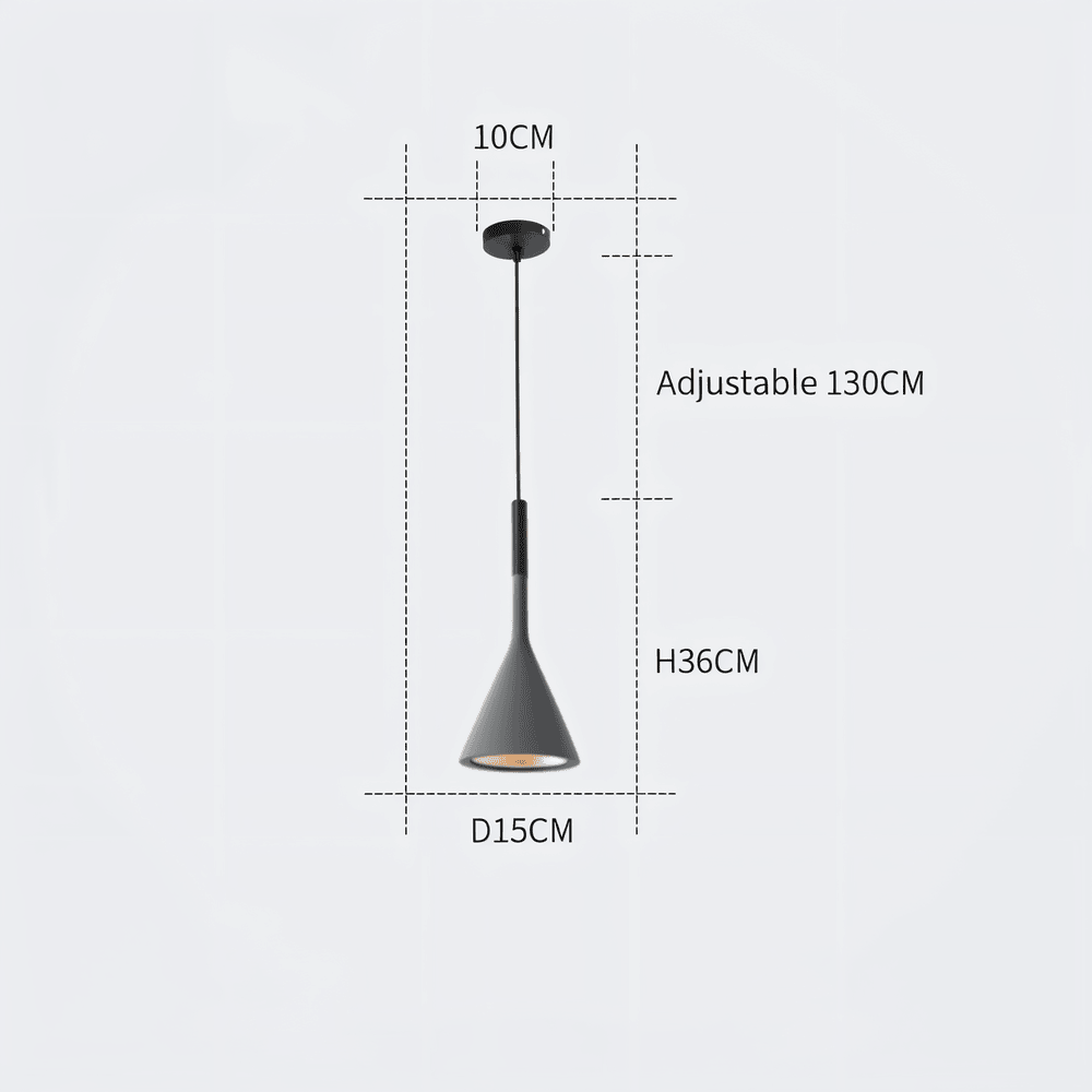 Nowoczesna lampa wisząca stożkowa do kuchni