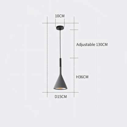 Nowoczesna lampa wisząca stożkowa do kuchni