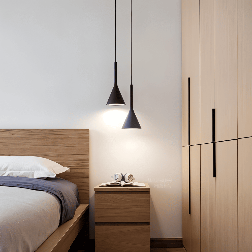 Nowoczesna lampa wisząca stożkowa do kuchni