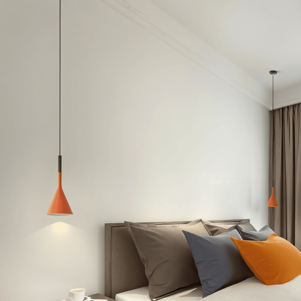 Nowoczesna lampa wisząca stożkowa do kuchni