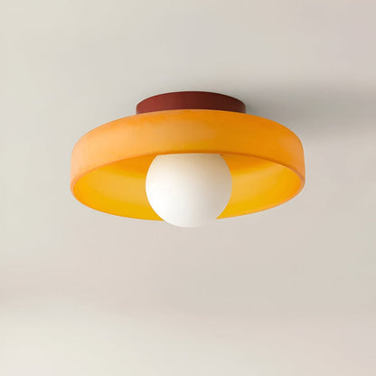 Lampa sufitowa szklana pomarańczowa nowoczesna