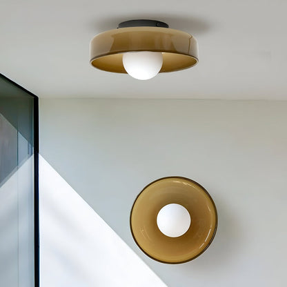 Lampa sufitowa szklana pomarańczowa nowoczesna