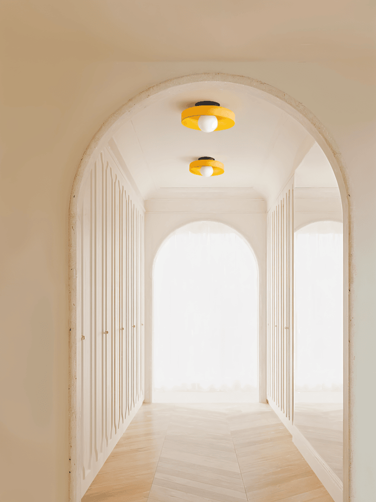 Lampa sufitowa szklana pomarańczowa nowoczesna