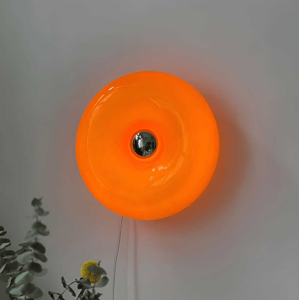 Szklana lampa dekoracyjna donut ścienna lub stołowa