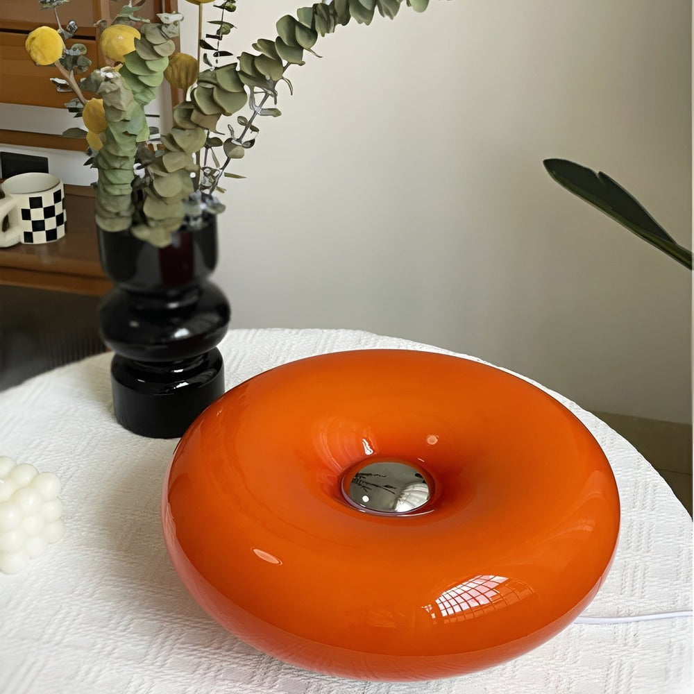Szklana lampa dekoracyjna donut ścienna lub stołowa