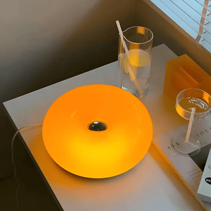 Szklana lampa dekoracyjna donut ścienna lub stołowa