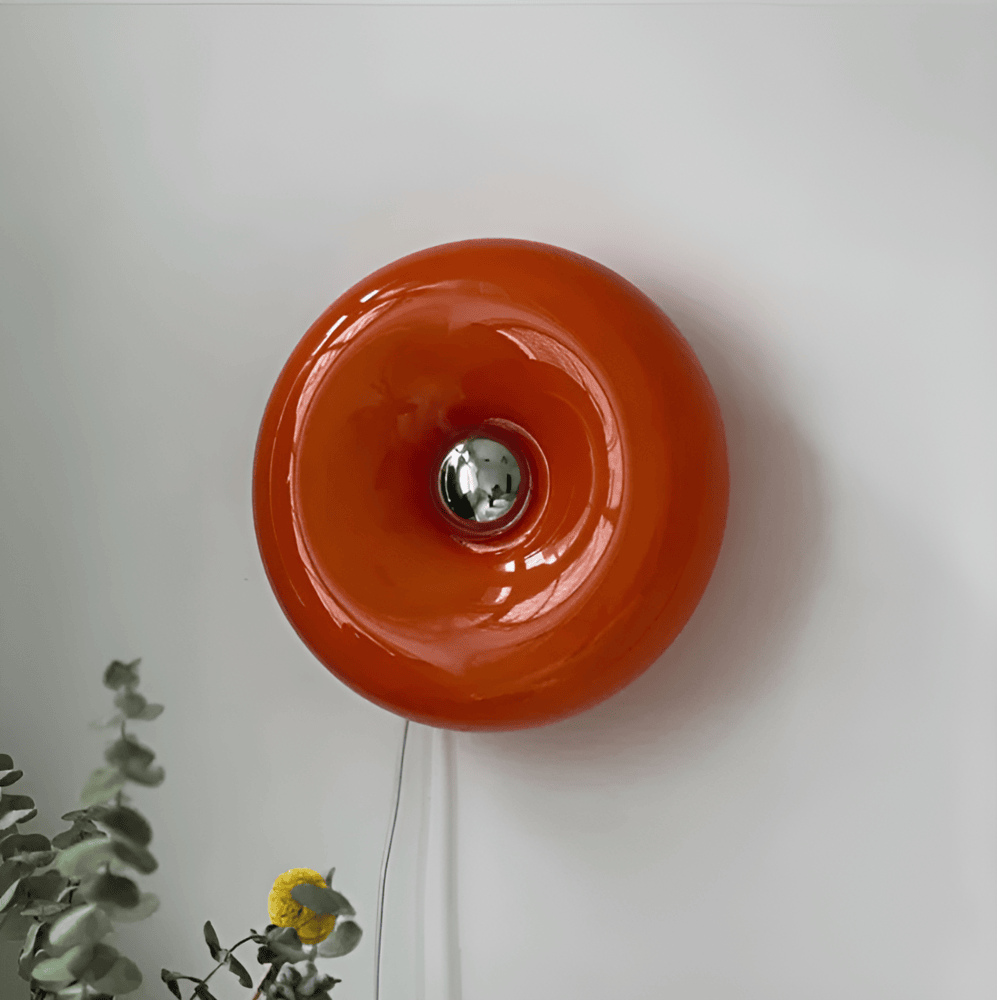 Szklana lampa dekoracyjna donut ścienna lub stołowa