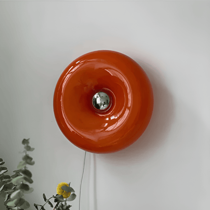 Szklana lampa dekoracyjna donut ścienna lub stołowa