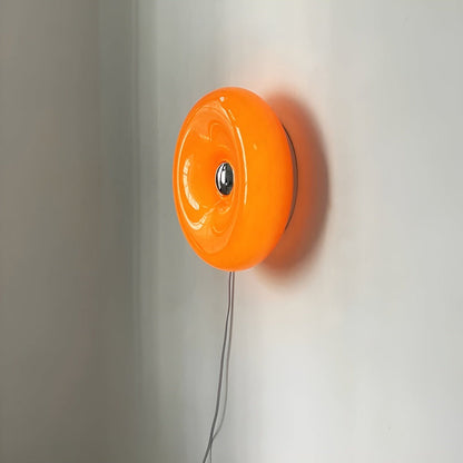 Szklana lampa dekoracyjna donut ścienna lub stołowa