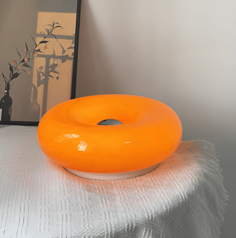 Szklana lampa dekoracyjna donut ścienna lub stołowa