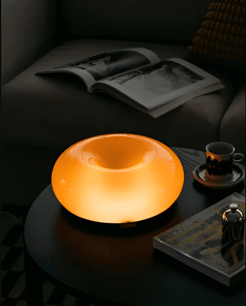Szklana lampa dekoracyjna donut ścienna lub stołowa