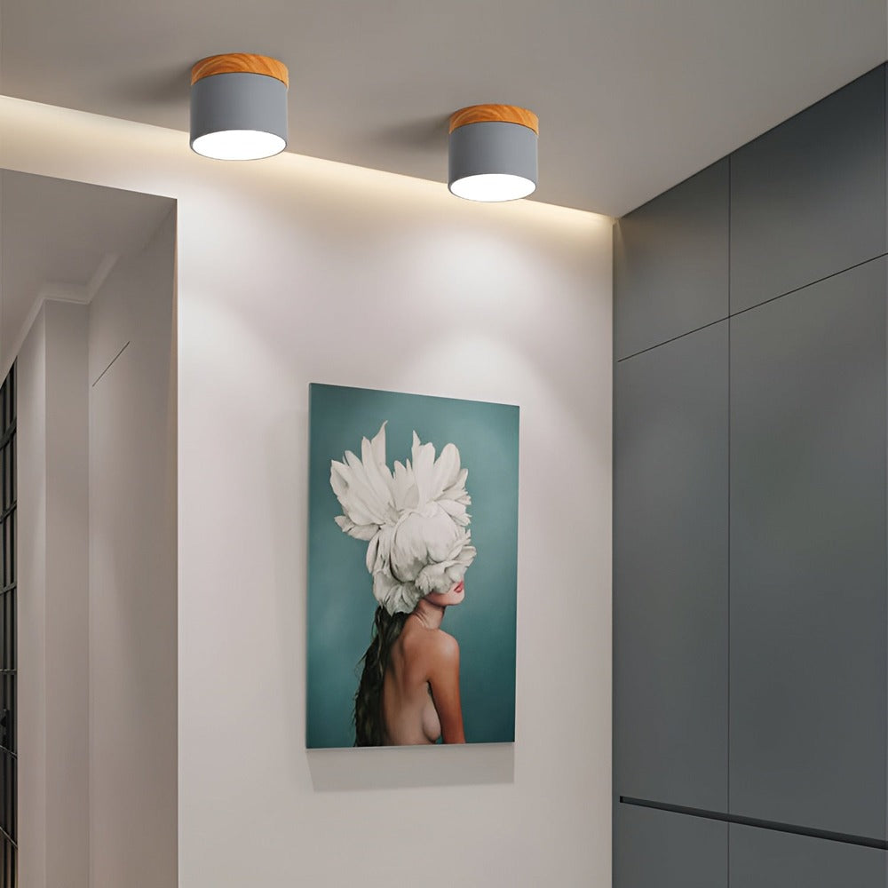 Kolorowa lampa sufitowa LED cylindryczna retro