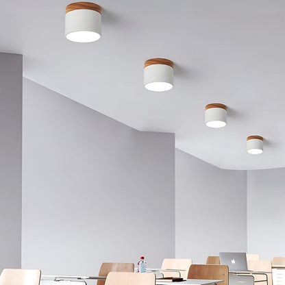 Kolorowa lampa sufitowa LED cylindryczna retro
