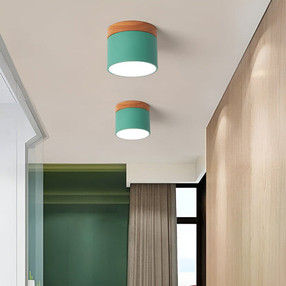 Kolorowa lampa sufitowa LED cylindryczna retro