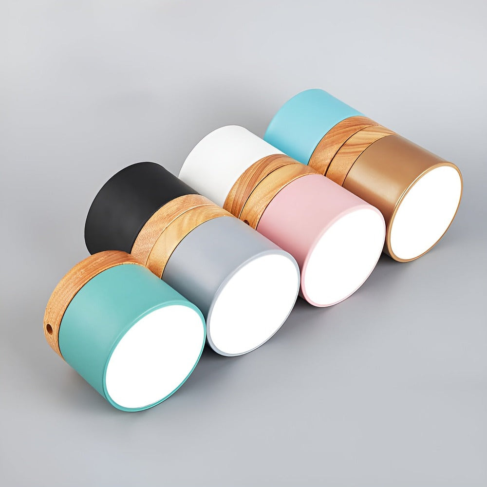 Kolorowa lampa sufitowa LED cylindryczna retro